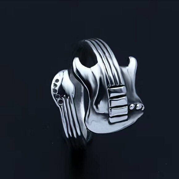 Boho Rocker Guitar Spoon Ring #769 - Picture 4 of 9